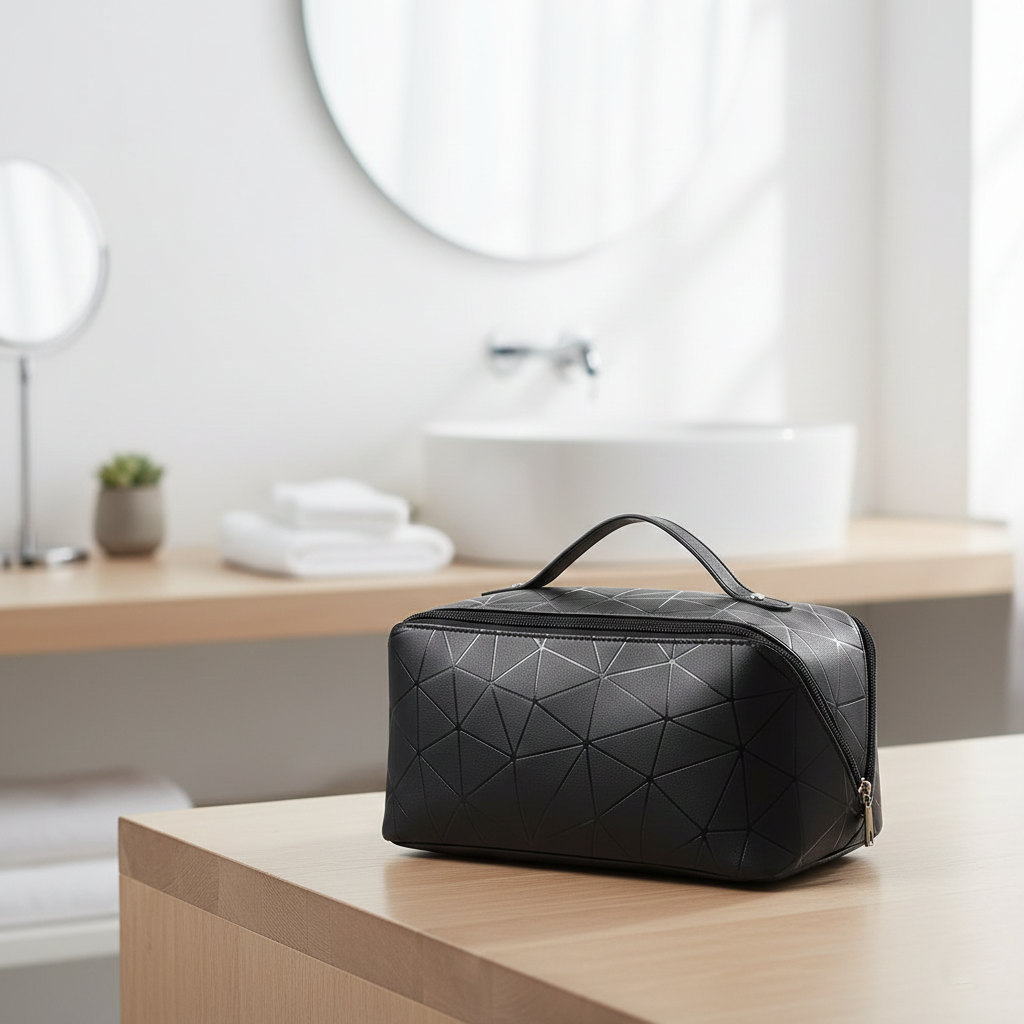 Diamond PU Travel Cosmetic Pouch