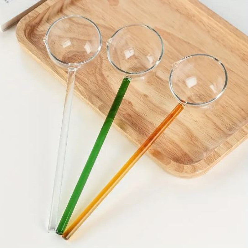 Colored Glass Tarka Spoon Long Handle Borosilicate Glass Spoon