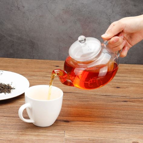 Glass Teapot with Glass Infuser, Stovetop Safe Tea Kettle, Blooming and Loose Leaf Tea Maker