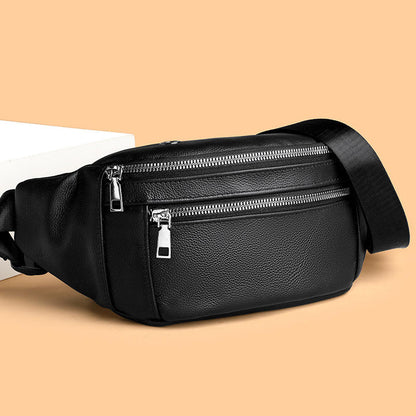 Men Chest Bag High Quality Sports Backpack for Cow Leather Crossbody Daypack Fashion Waist Pack