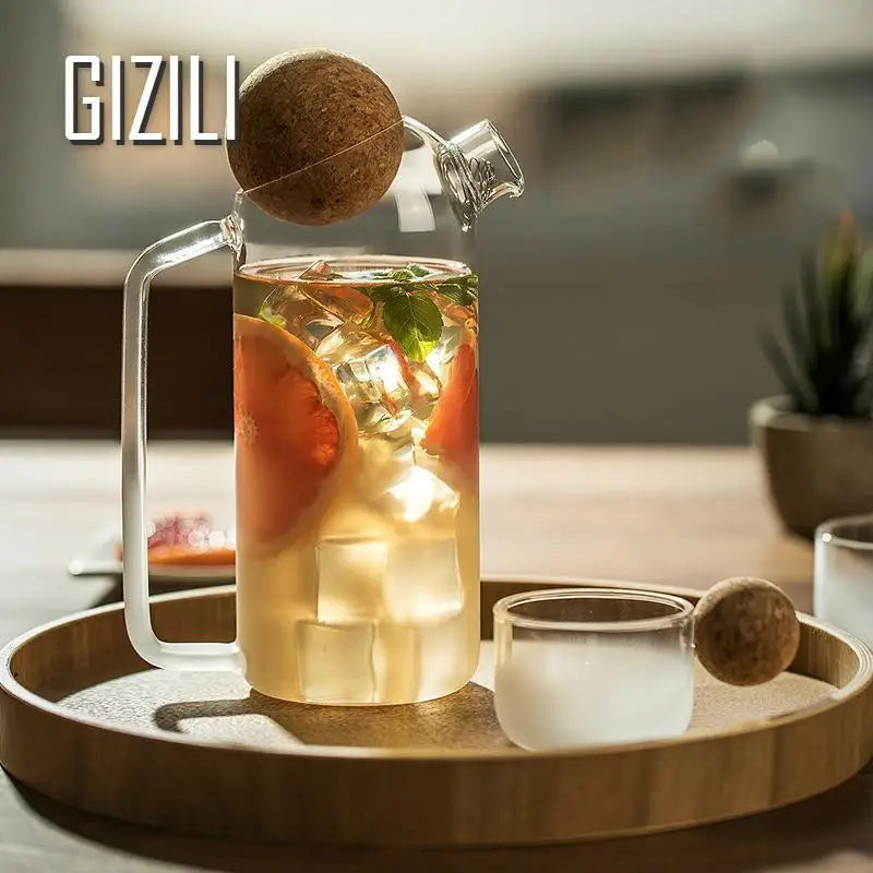 Heat-Resistant Glass Teapot with Wooden Lid – Elegant Tea Pot