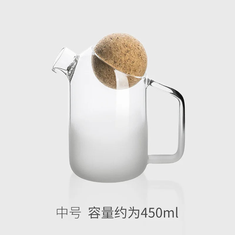 Heat-Resistant Glass Teapot with Wooden Lid – Elegant Tea Pot