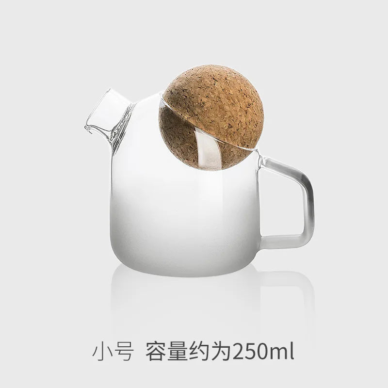 Heat-Resistant Glass Teapot with Wooden Lid – Elegant Tea Pot