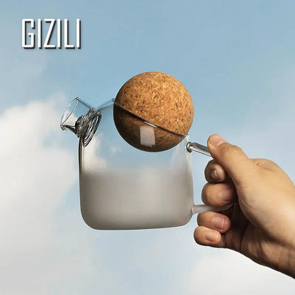 Heat-Resistant Glass Teapot with Wooden Lid – Elegant Tea Pot