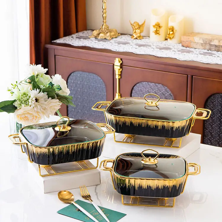 3 Pcs Ceramic Warming Tray