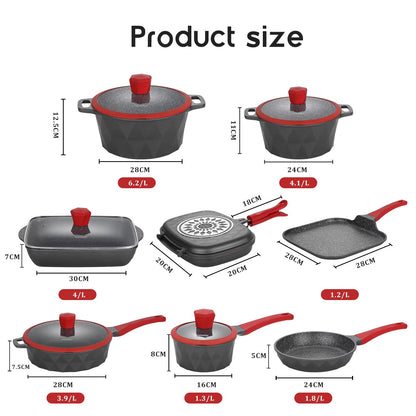DONNOR 21-Piece Luxury Granite Cookware Set – Non-Stick Pots and Pans with Advanced Never-Stick Technology (PFOA-Free, Induction Ready)