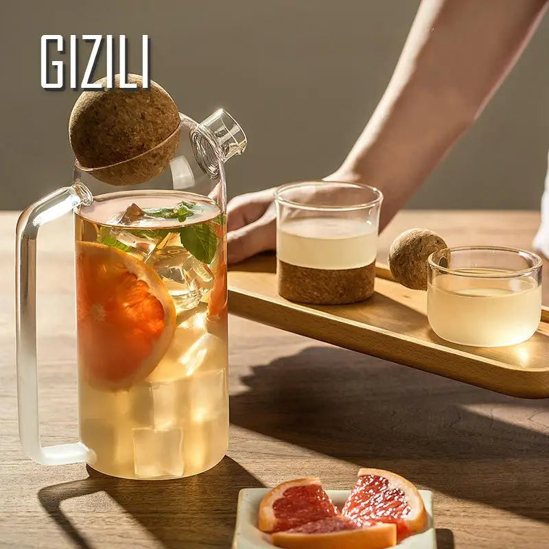 Heat-Resistant Glass Teapot with Wooden Lid – Elegant Tea Pot