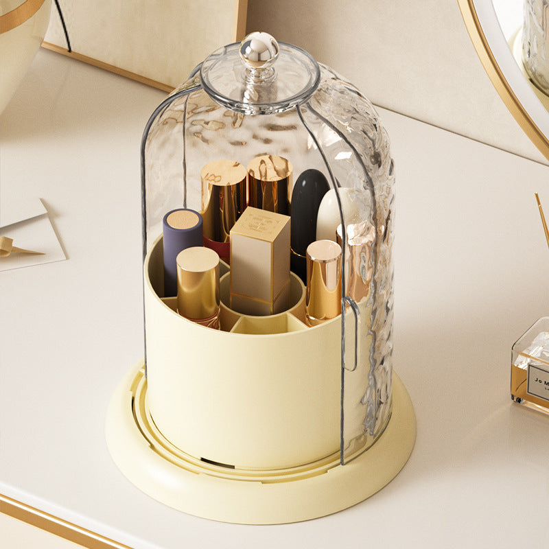 GlamSpin Rotating Makeup Brush Organizer – Dust-Proof Tube with Compartments