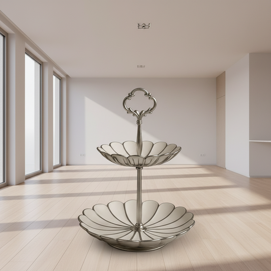 Brilliant Luxury 2-Tier Flower Petal Serving Stand – Dessert, Fruits & Snack Display Tray