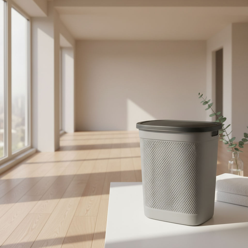 Ziba Premium Mesh Laundry Basket with Lid – Large Breathable Clothes Storage Hamper