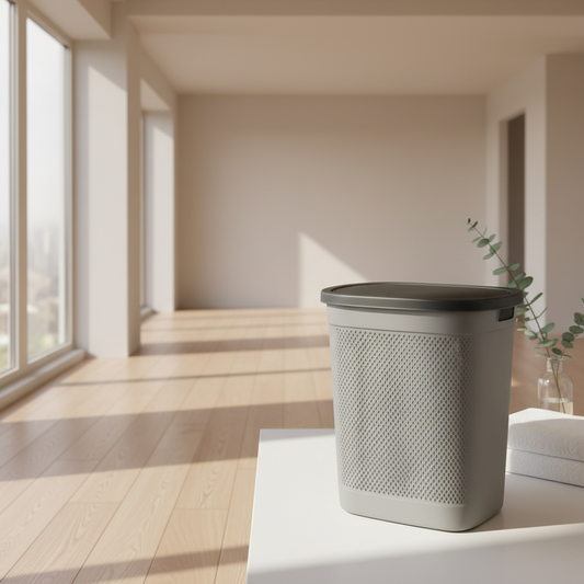 Ziba Premium Mesh Laundry Basket with Lid – Large Breathable Clothes Storage Hamper