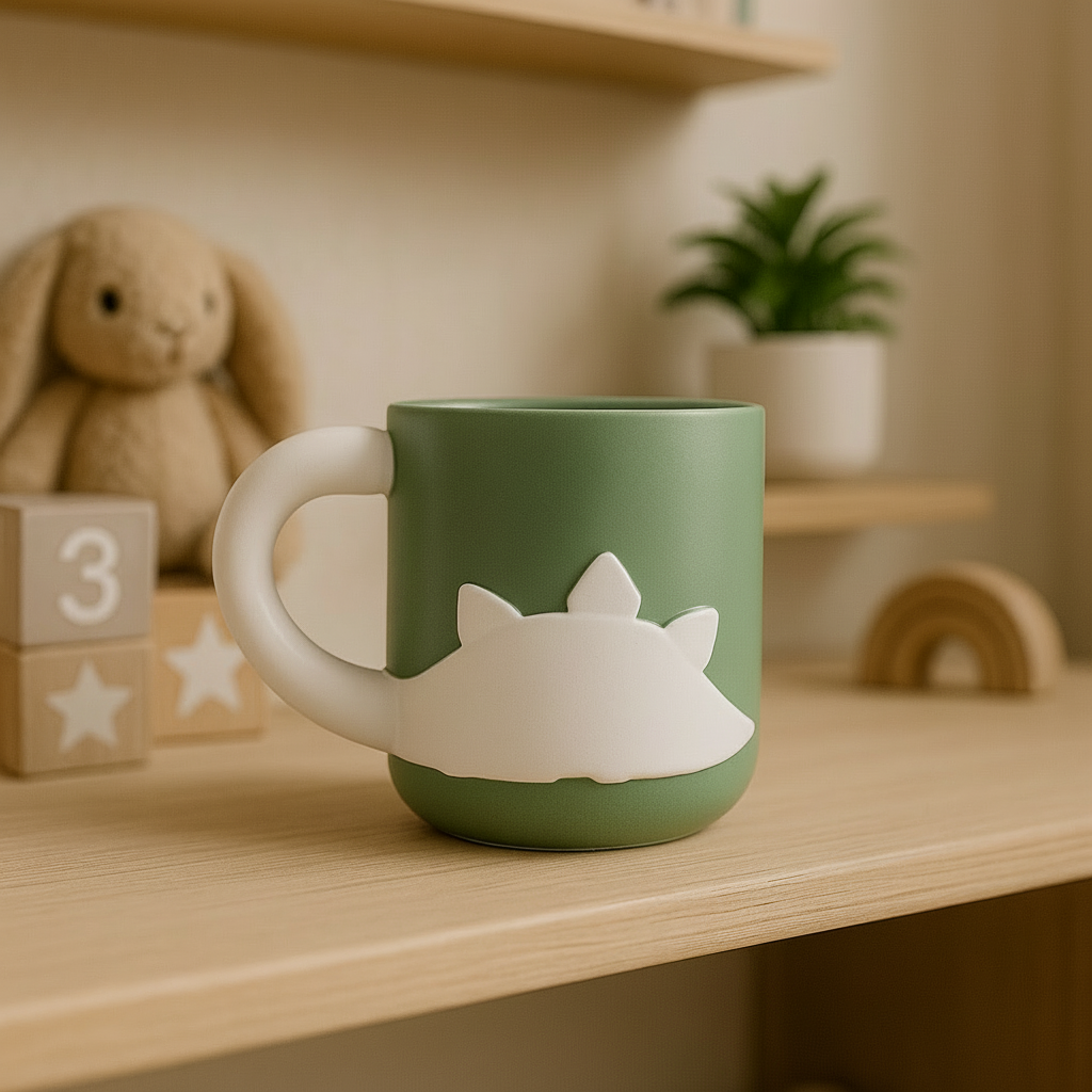 Ziba Dino Handle Kids Mug – Cute & Safe Drinking Cup for Children