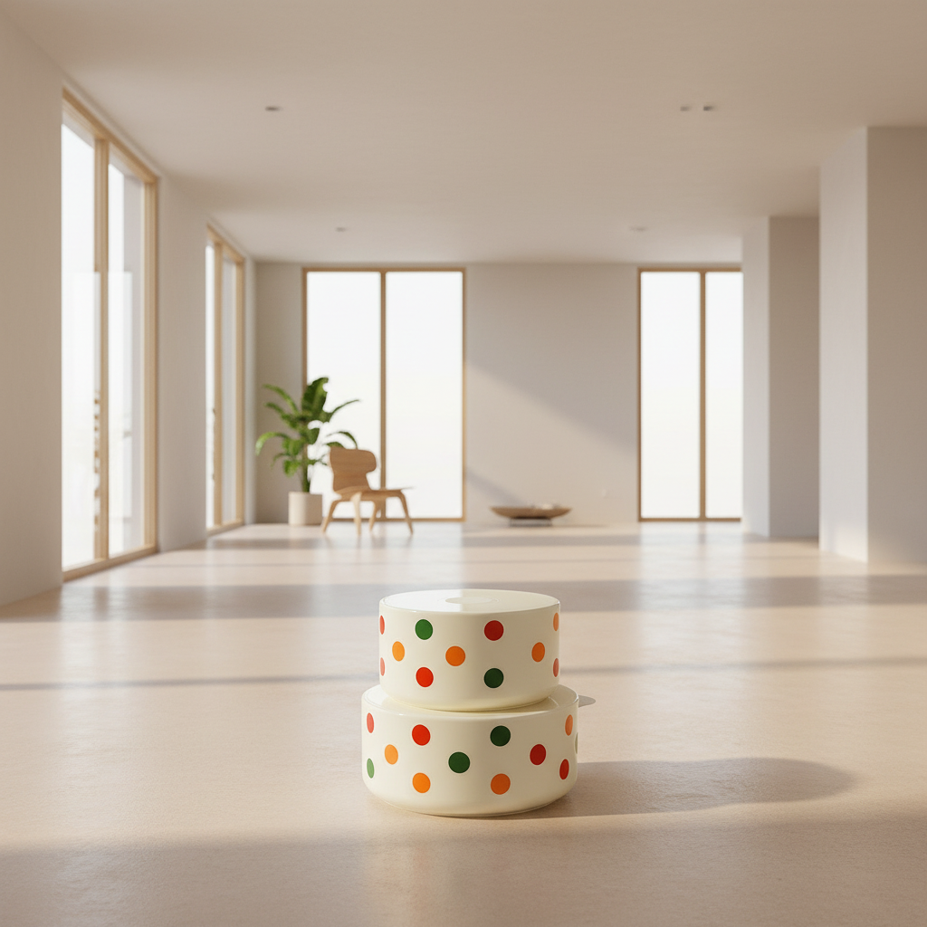 Polka Dot Airtight Food Storage Bowl – Premium Plastic Container (Small & Large) – 1 Piece