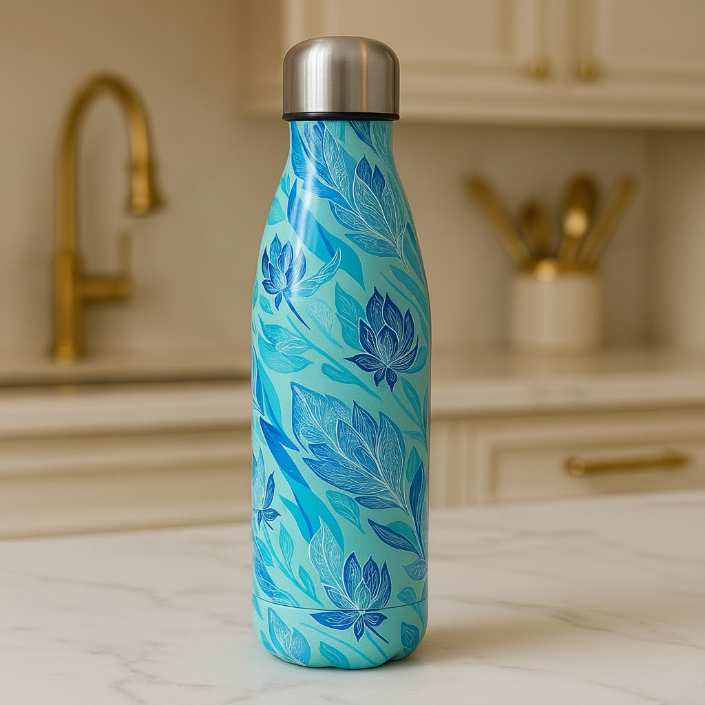 Premium Floral Insulated Water Bottle – 500ml | Hot & Cold Stainless Steel Bottle