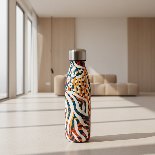 Premium Insulated Stainless Steel Water Bottle – Leakproof, Temperature Lock, Printed Design (1 Pc)
