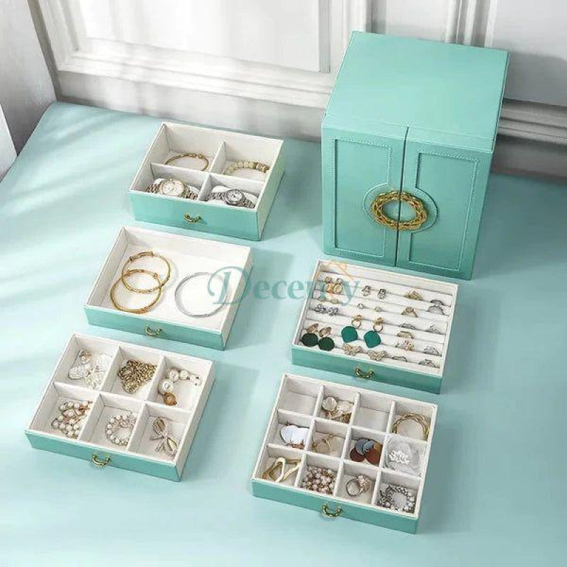 Multilayer Leather Drawer Jewelery Organiser