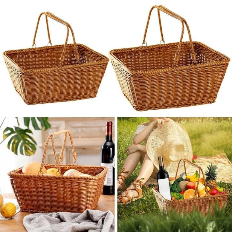 Rattan Storage Basket – Woven Organizer for Home & Office | Adornia.pk