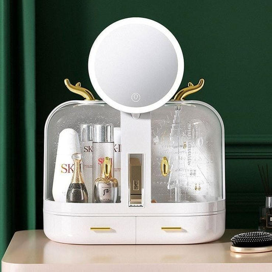 Desktop Led Double Door Cosmetics Organizer