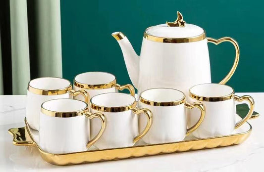 European gilded saucer sets ceramic tea set