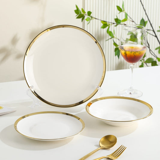 White and Gold 18pcs Plate Set