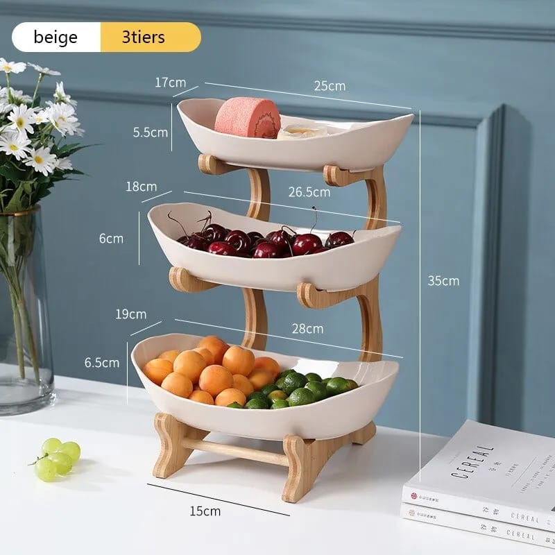 Wooden 3 layer Ceramic Nordic Stand