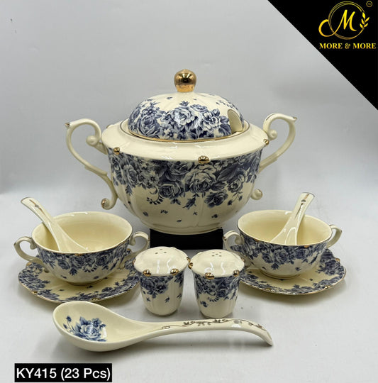 Royal Albert Style 23-Pcs Soup Set | Off-White Body