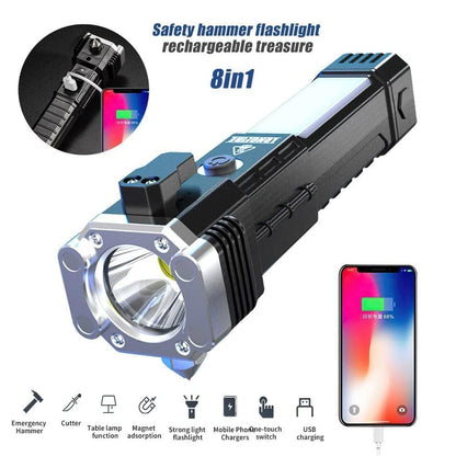 Led rechargeable hammer torch light