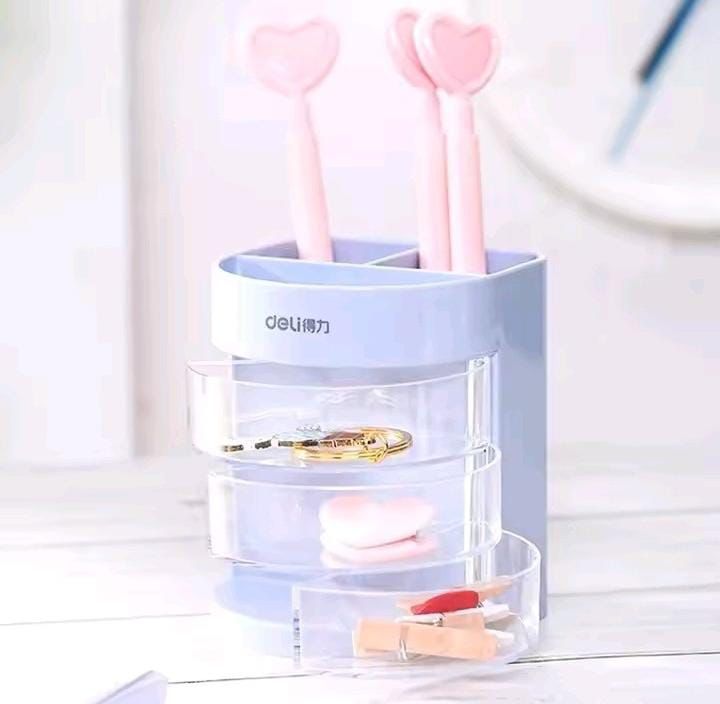 Luxury Multi-Compartment Desktop Organizer | Premium Cosmetic, Stationery & Cutlery Holder