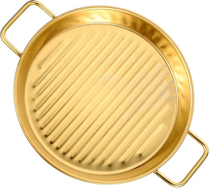 Luxury Gold Serving Platter With Handle