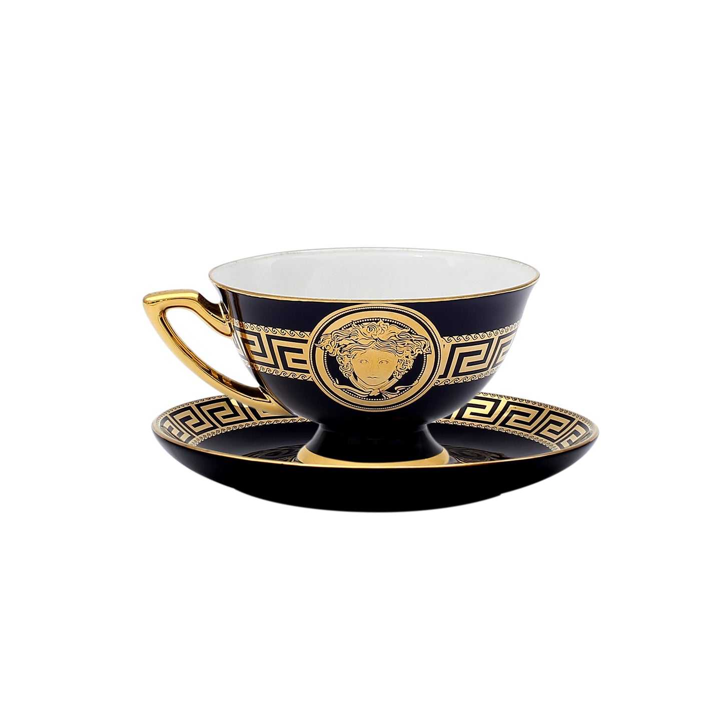 15-Piece Versace-Inspired Bone China Tea Cup & Saucer Set