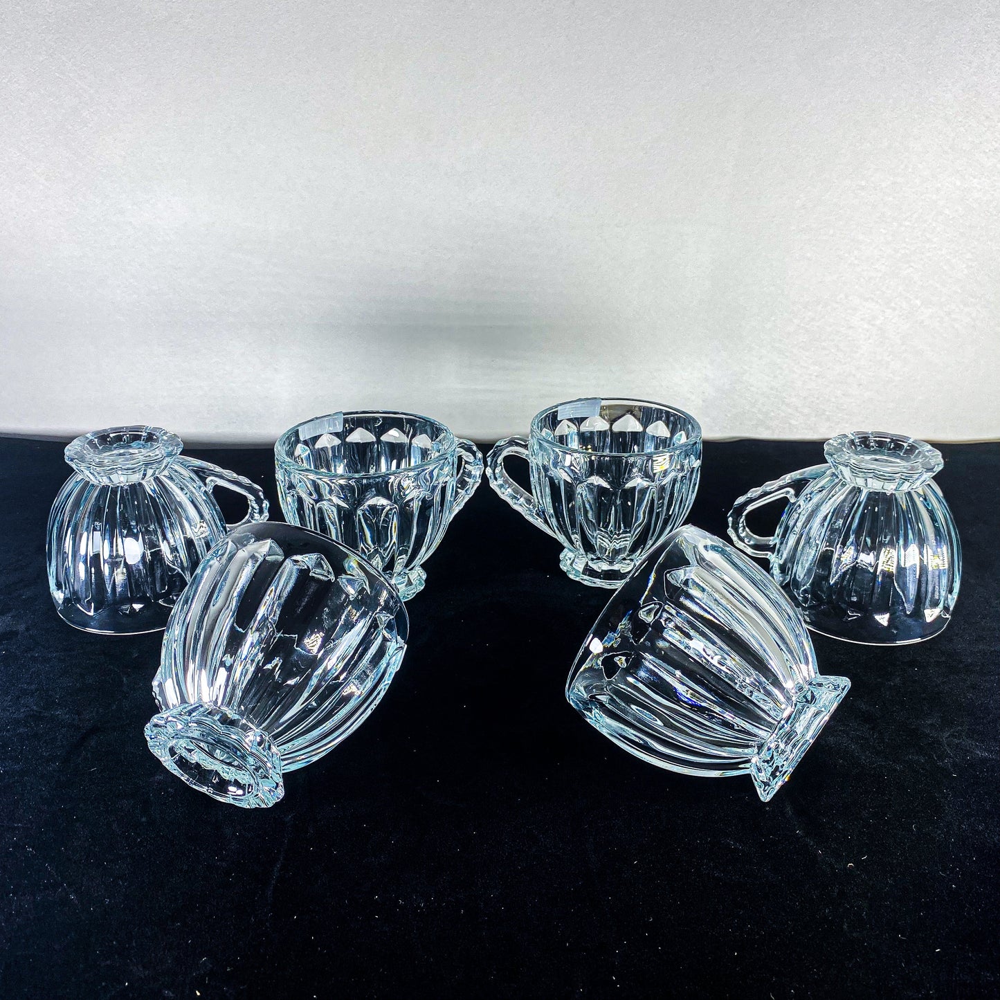 Vintage-Inspired Crystal Water Mugs 6pcs