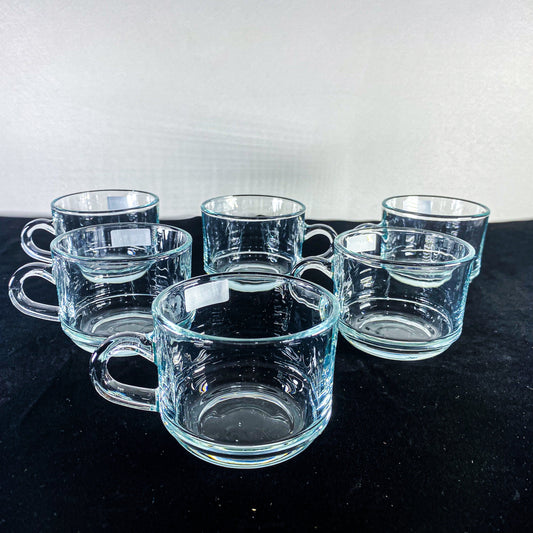 Set of 6 Artisan Glass Tea Cups