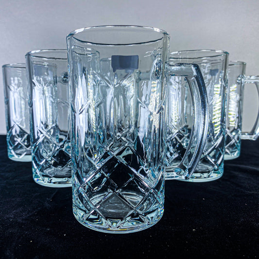 Title: Radiant Crystal Glass Mug Set for Water and Juice