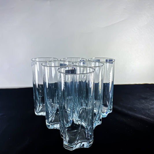 6 PCS Aqua Elegance Drinking Glasses, high quality, 470ml