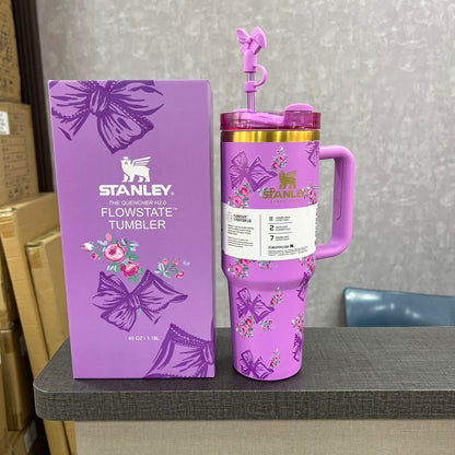 The Floral Quencher H2.0 FlowState™ Tumbler | 40 OZ | Purple
