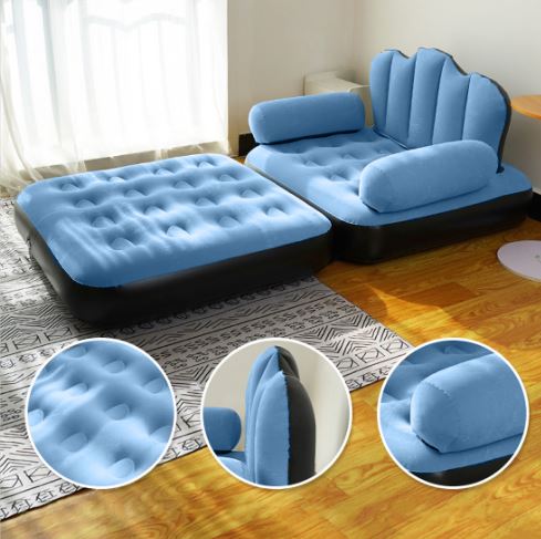 Inflatable Sofa Bed, Stable Dual-use Inflatable Sofa Bed, Multifunctional PVC Flocked Portable for Camping