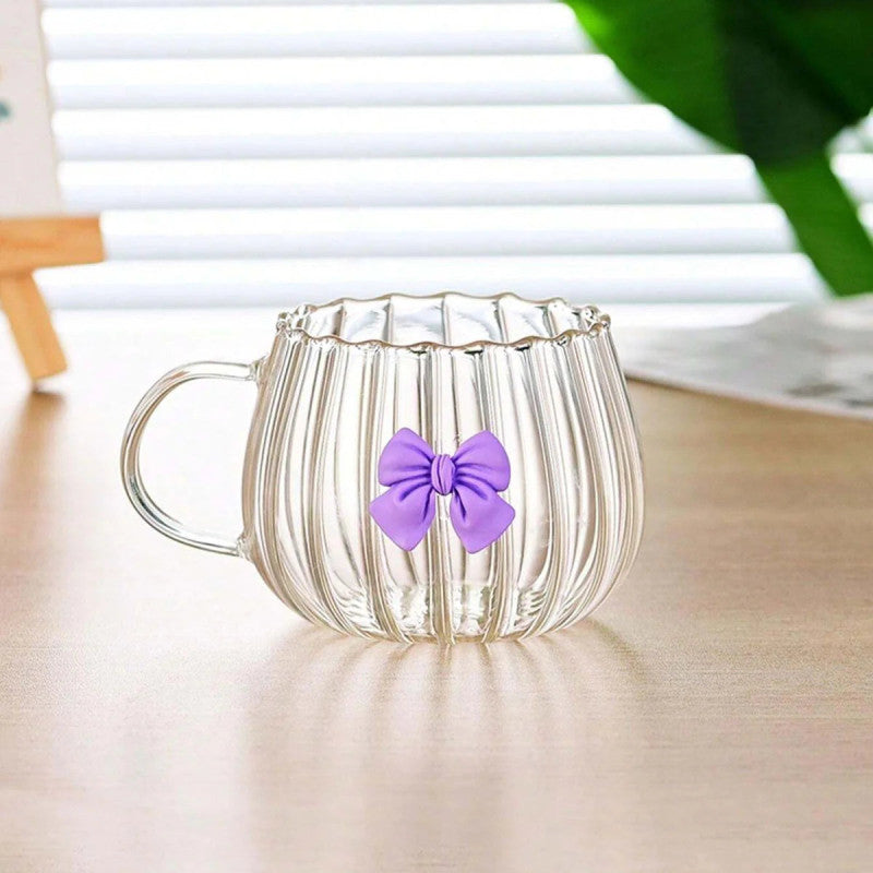 BélléBow Elegant Glass Mug – Premium Tea & Coffee Cup | Adornia.pk