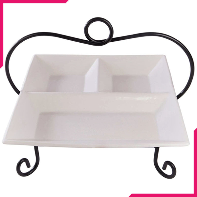 Symphony Square Divider Plate & Stand