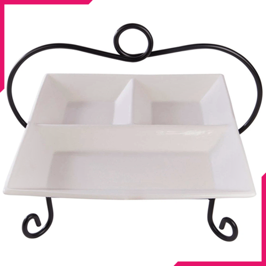 Symphony Square Divider Plate & Stand