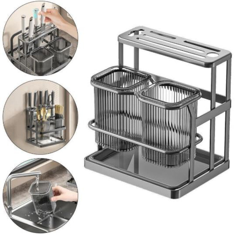 Kitchen Cutlery Holder Spoon Fork Storage Rack Organizer Utensils Chopstick Box