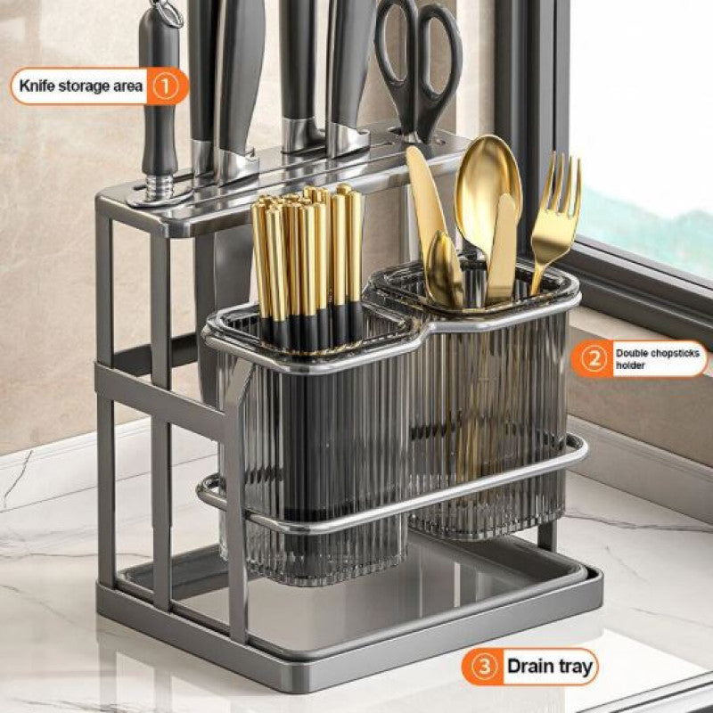 Kitchen Cutlery Holder Spoon Fork Storage Rack Organizer Utensils Chopstick Box