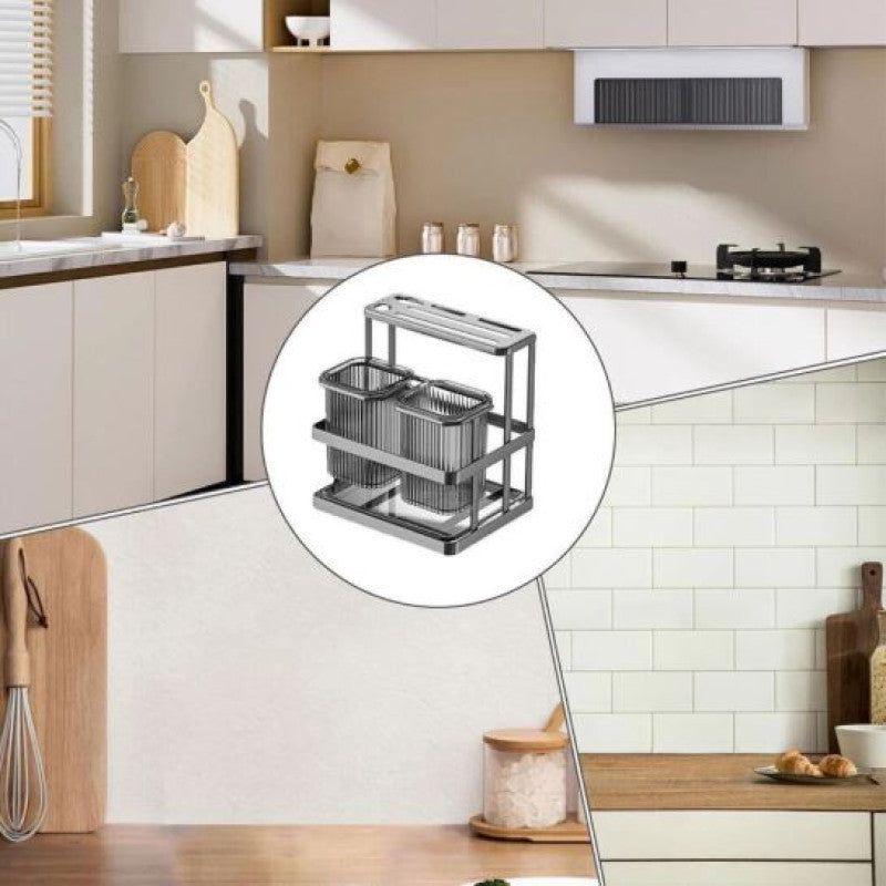 Kitchen Cutlery Holder Spoon Fork Storage Rack Organizer Utensils Chopstick Box