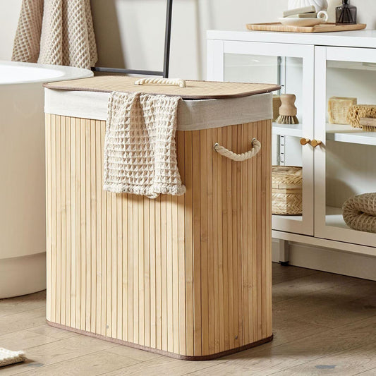 Rectangular Bamboo Laundry Basket