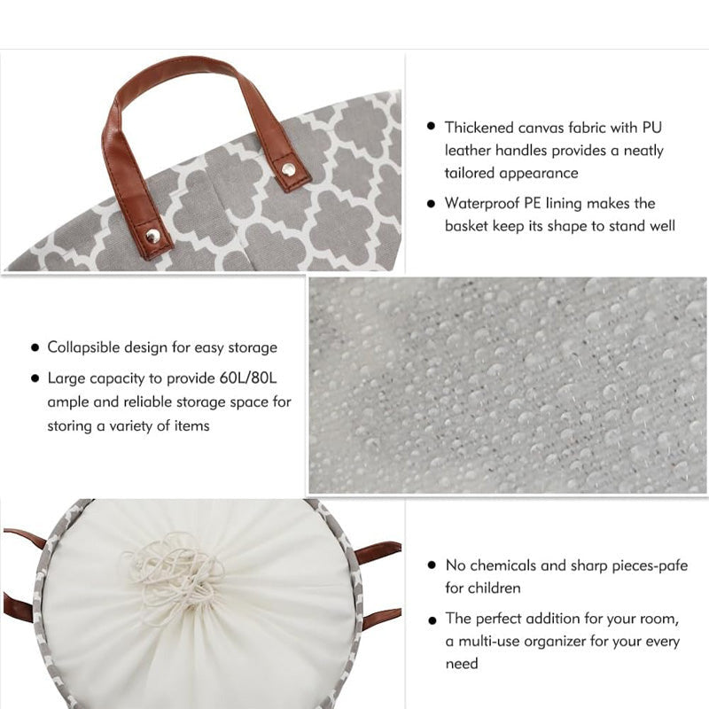 Folding Fabric Laundry Basket Design-Quatrefoil