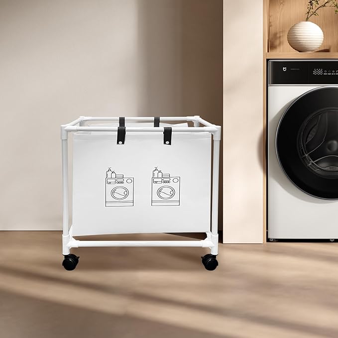 Laundry Hamper with Wheels, Rolling Laundry Basket Large Capacity and Removable Bags for Clothes Storage