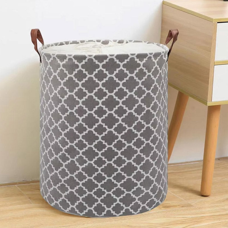 Folding Fabric Laundry Basket Design-Quatrefoil