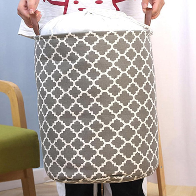 Folding Fabric Laundry Basket Design-Quatrefoil