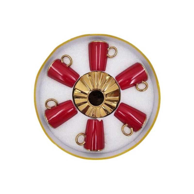 6pcs Cup Saucer Gold+Red ANGELA 8c-MG330