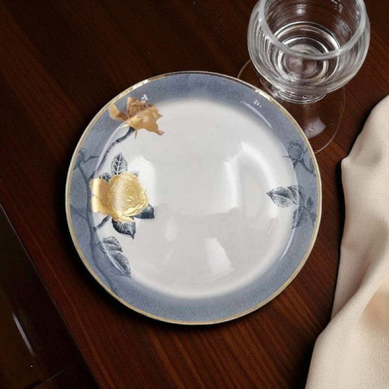 8 Inch Porcelain Single Plate Angela MK117 | Elegant Tableware Adornia Pakistan