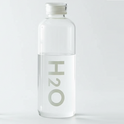 H2O LumiVac Glass Water Bottle with Vacuum Lid